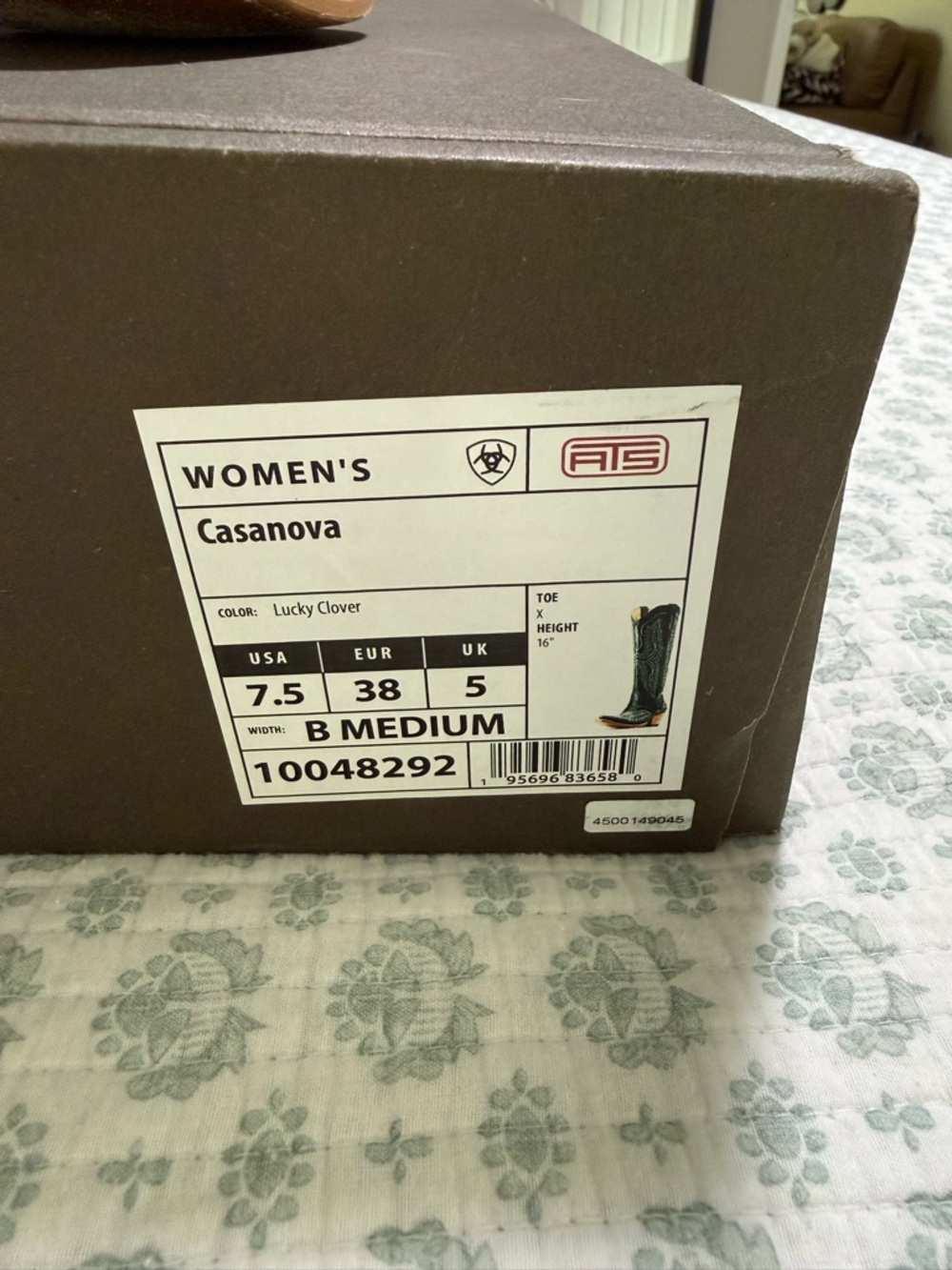 Women’s Ariat Casanova Cowboy Boots Lucky Clover Size 7.5 - Picture 14 of 14